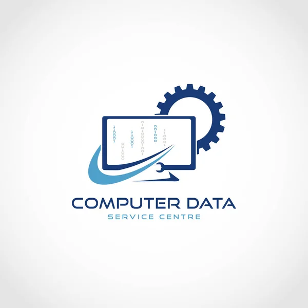 Computer Data Service Logo — Stock Vector
