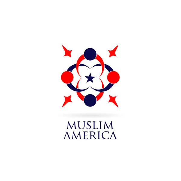 America Muslim Logo Symbol Icon — Stock Vector