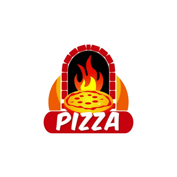 Símbolo Diseño Logotipo Caliente Pizza — Archivo Imágenes Vectoriales