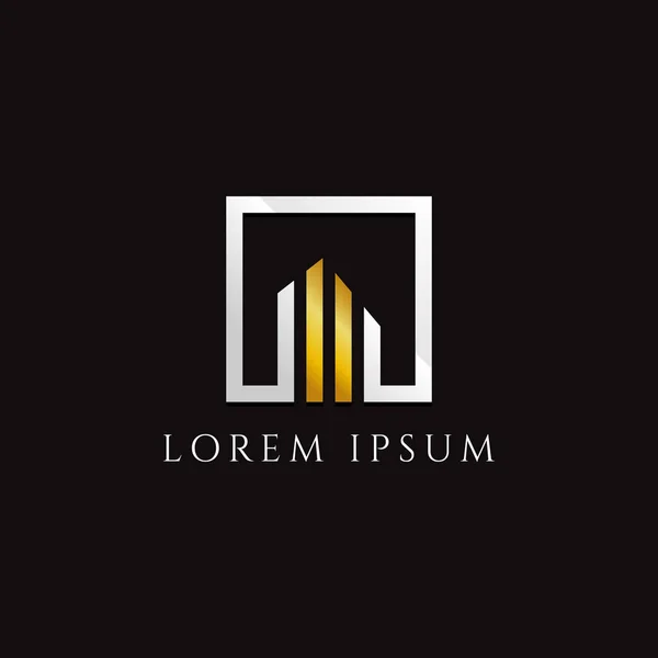 Kare altın-gümüş özelliği Logo