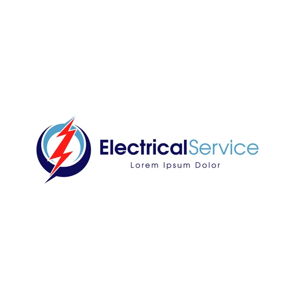 Символическая Табличка Blue Electrical Service Logo — стоковый вектор