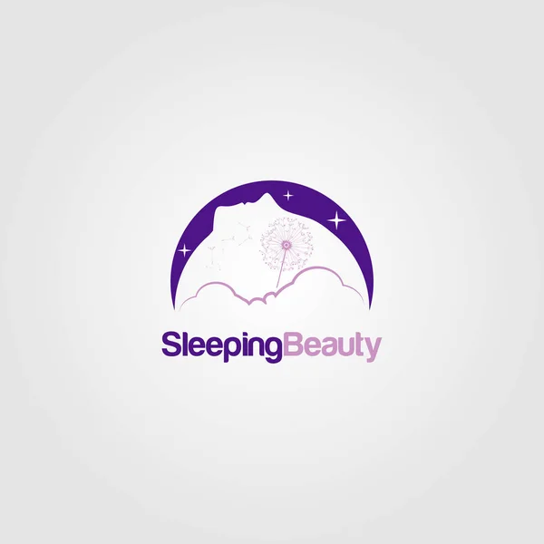 Sleeping Beauty Dream Logo Sign Symbol Icon — Stock Vector