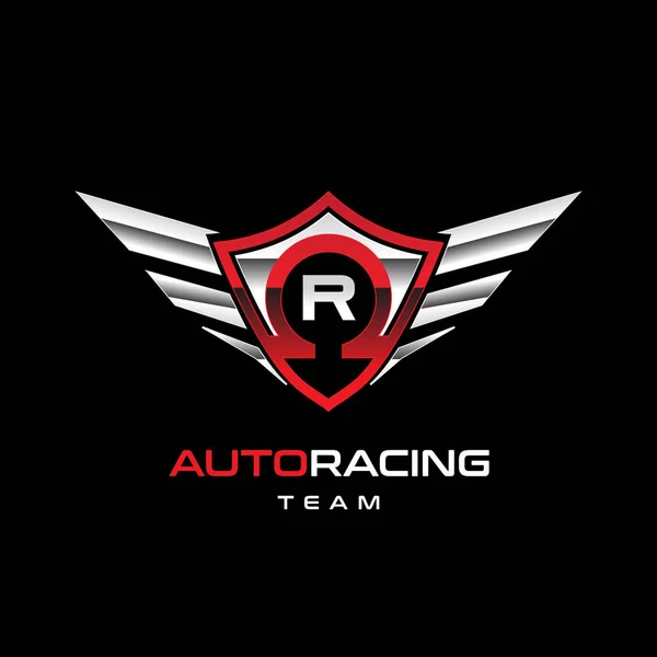 Auto Racing Ailé Logo Signe Icône — Image vectorielle