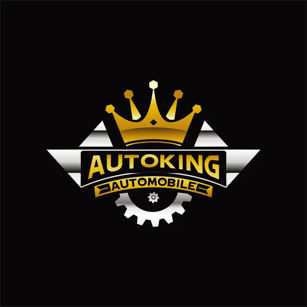 Kral Otomobil Logo Işareti Simgesi Simge — Stok Vektör