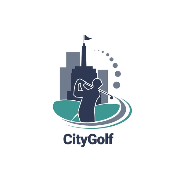 Ícone Sinal Logotipo Golfe Cidade —  Vetores de Stock