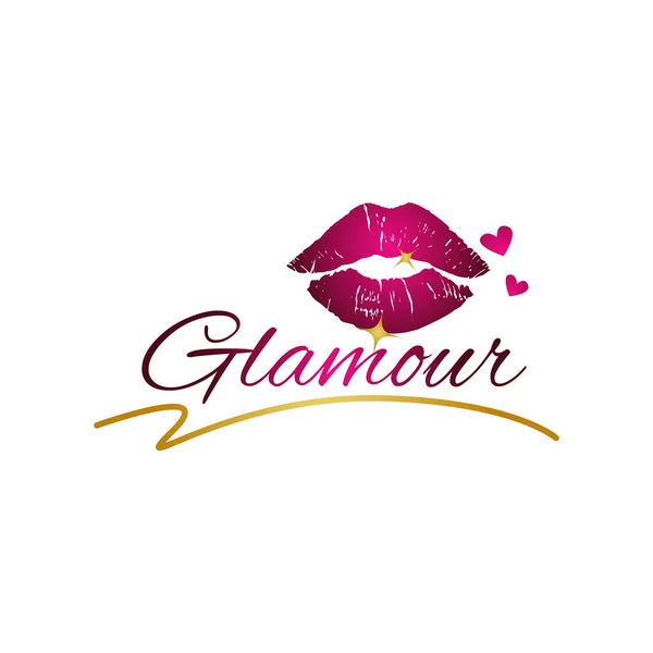 Ícone Símbolo Sinal Logotipo Lábios Glamour — Vetor de Stock
