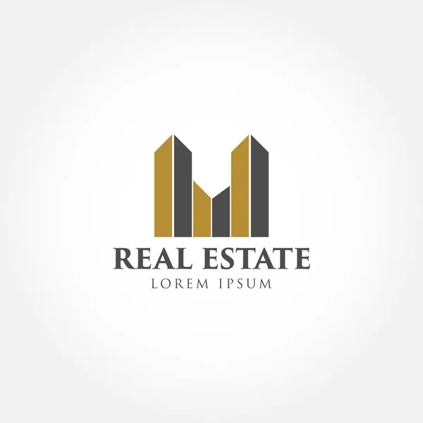 Prédio Imobiliário Logotipo Negócio Sinal Ícone — Vetor de Stock