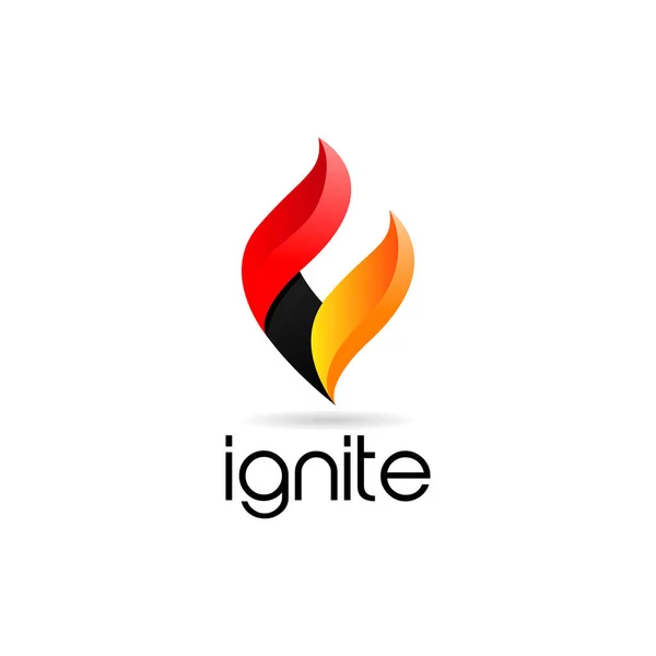 Ícone Abstrato Símbolo Sinal Logotipo Fogo Gnite —  Vetores de Stock