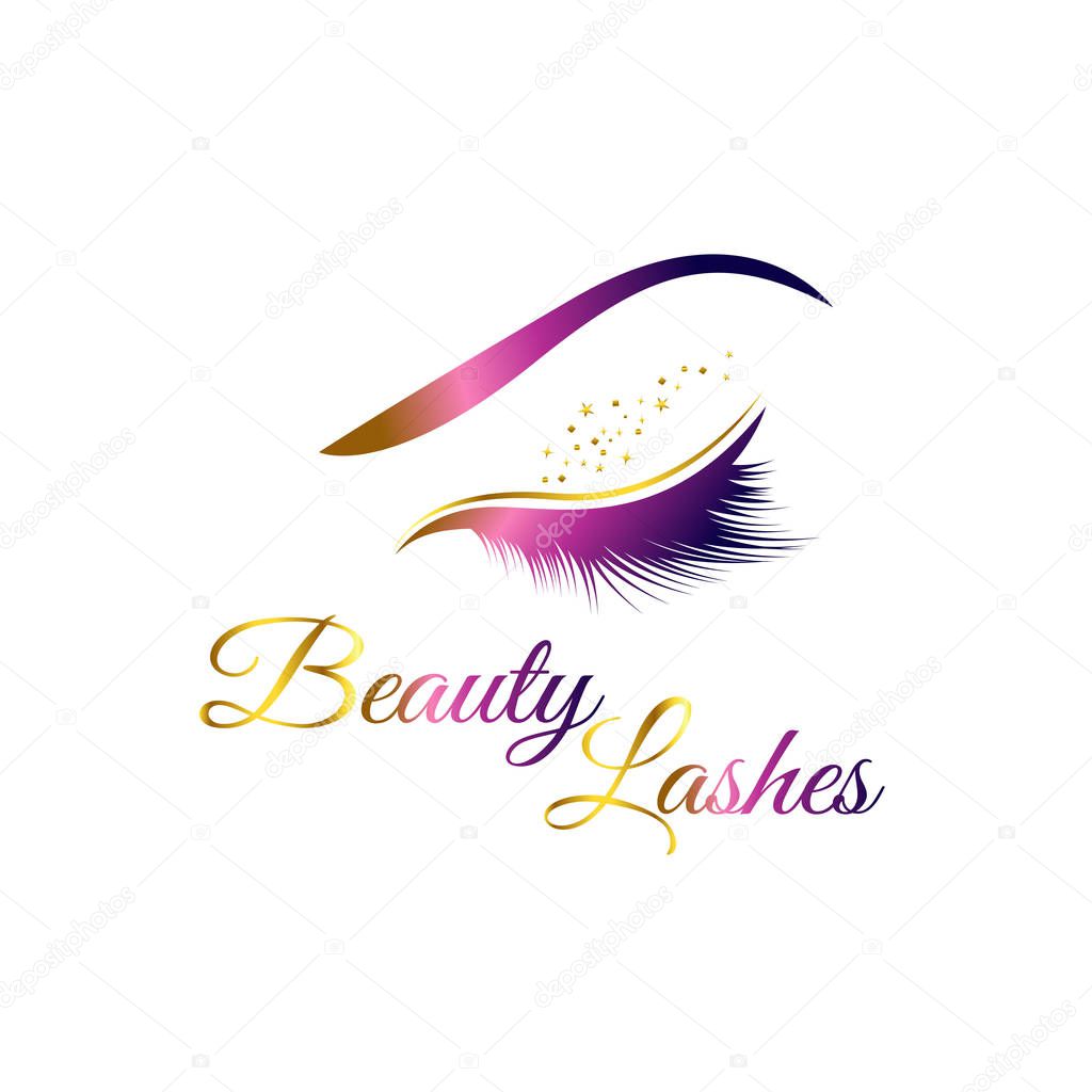 Beauty Cosmetic Eye Lashes Logo Symbol Icon