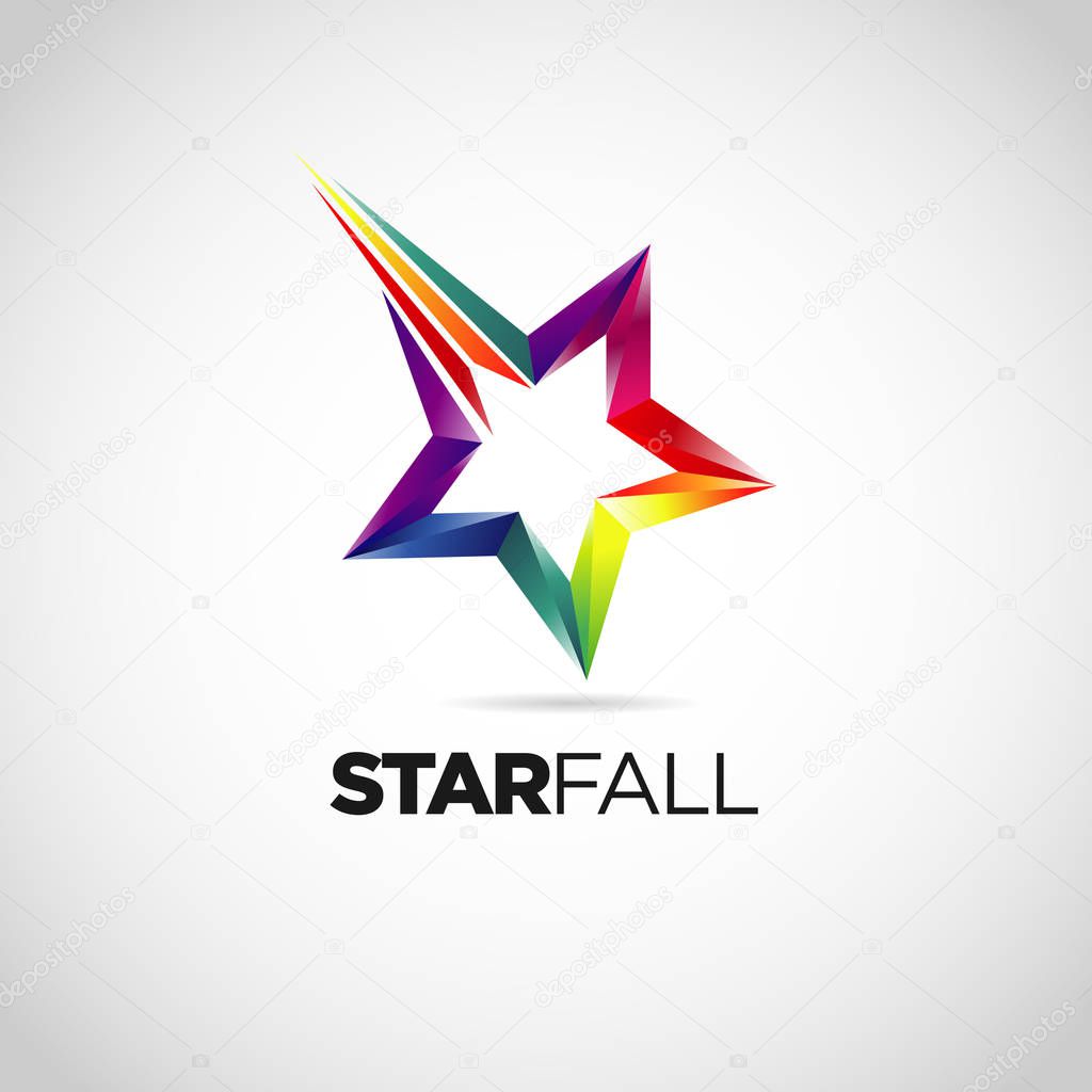 Colorful Star Fall Logo Symbol