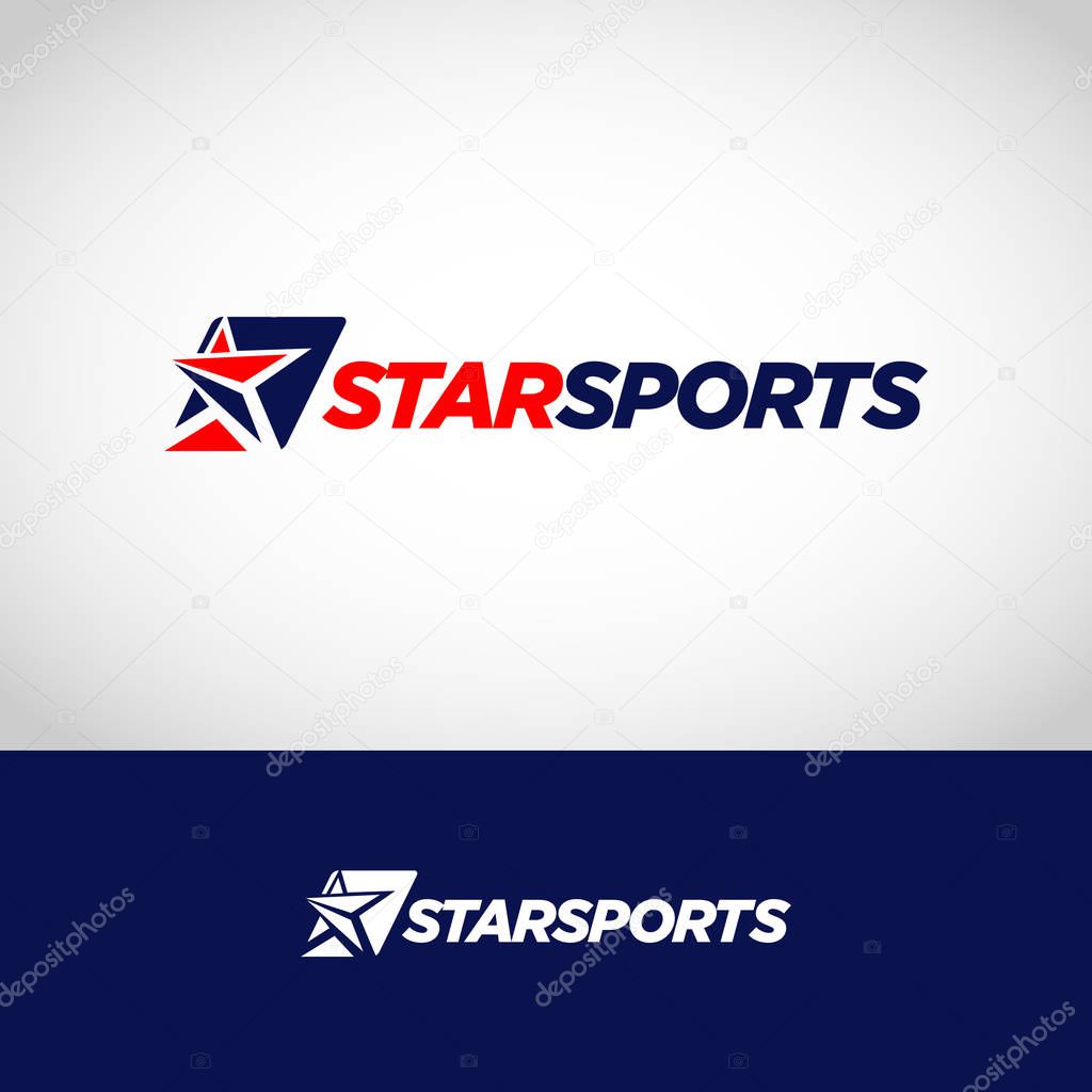 Abstract Blue Red Sport Star Logo Symbol