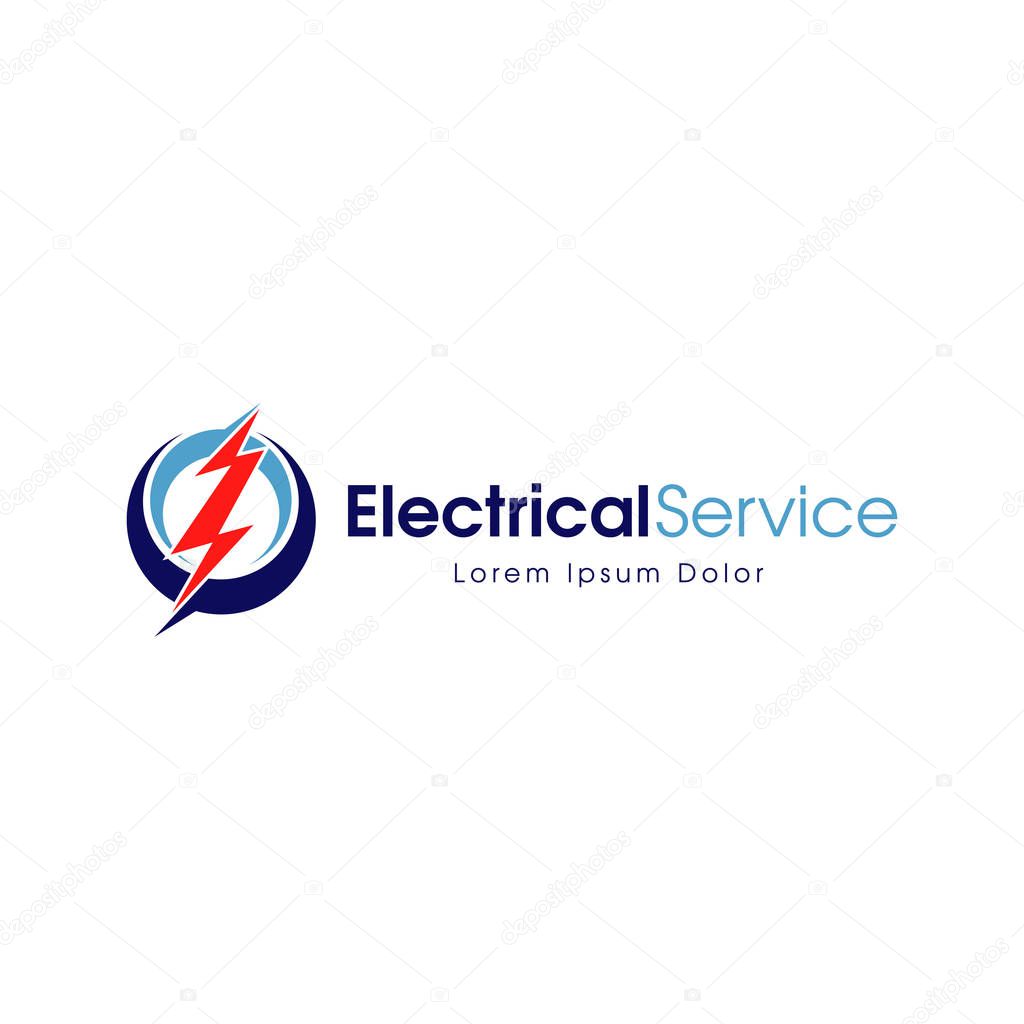 Blue Electrical Service Logo Sign Symbol Icon