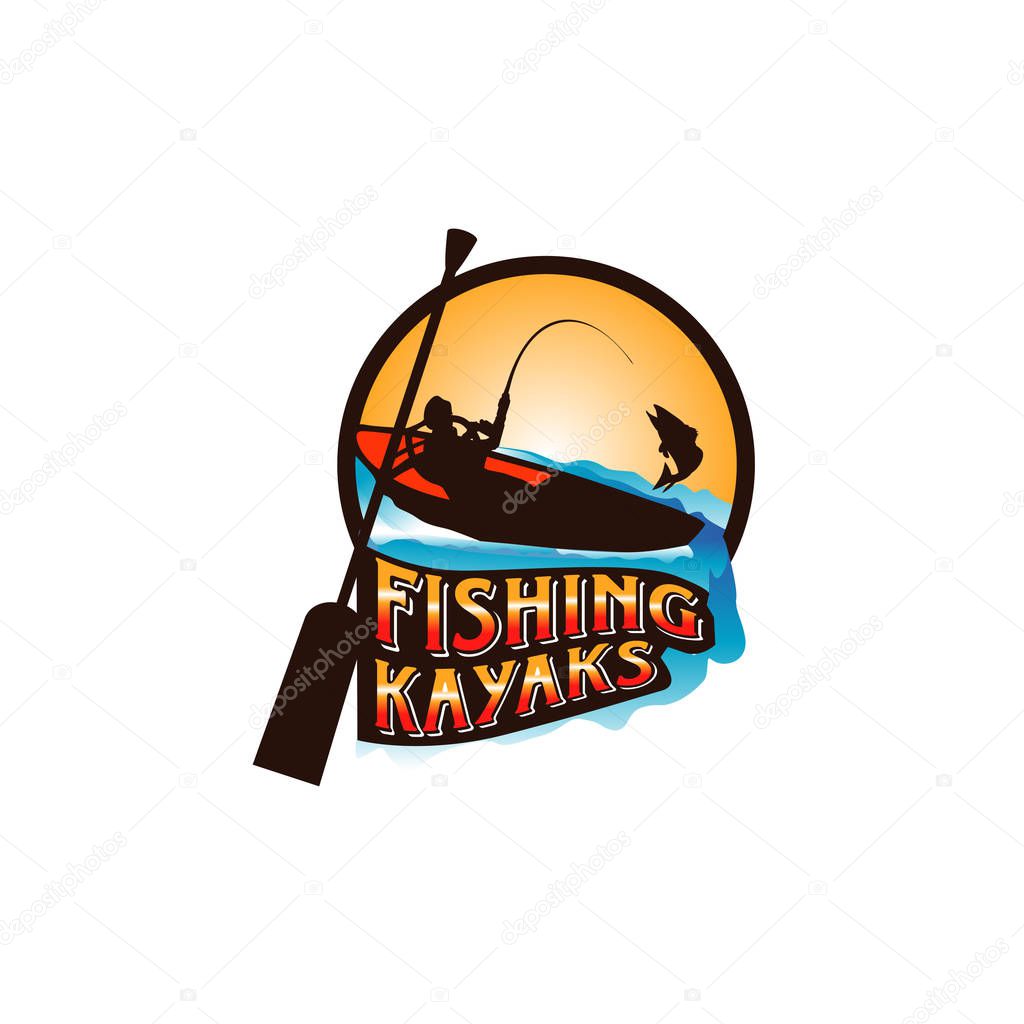Fishing Kayaks Adventure Logo Design