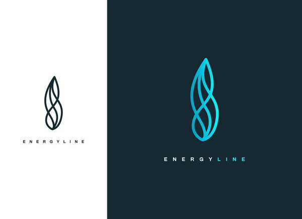 Enerji Hattı Dalga Logo Tasarım Şablonu