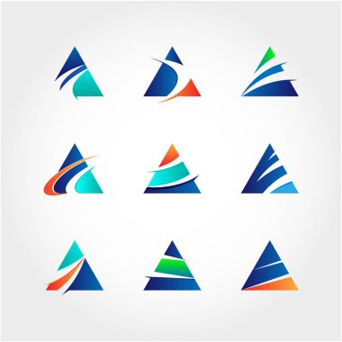Soyut Üçgen İş Logo Koleksiyonu