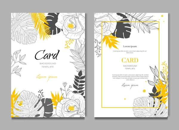 Verano boda tropical marco floral fondo — Archivo Imágenes Vectoriales