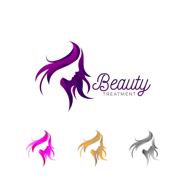 Modèle de logo d'entreprise de traitement de beauté — Image vectorielle