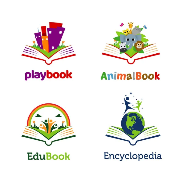 Playful Kitap Açık Logo Şablon koleksiyonu