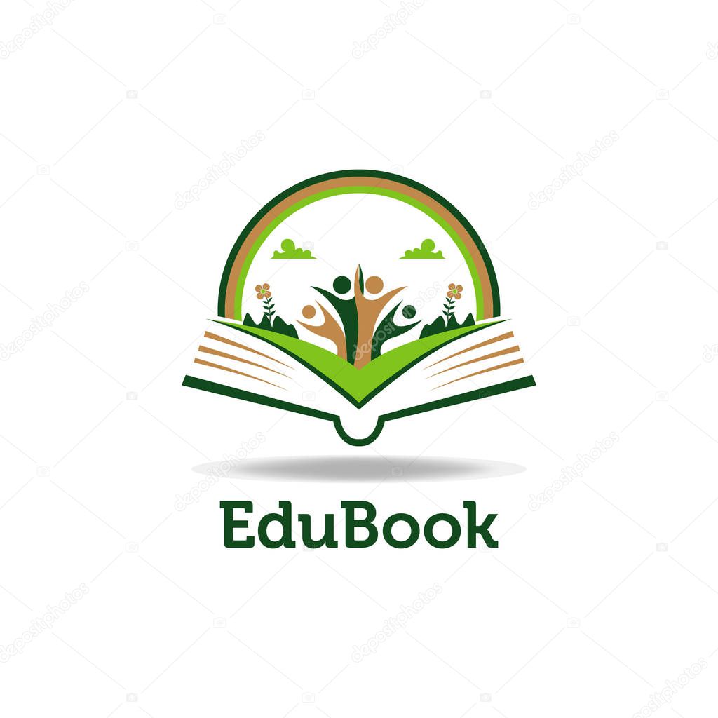 Playful Book Open Logo Template