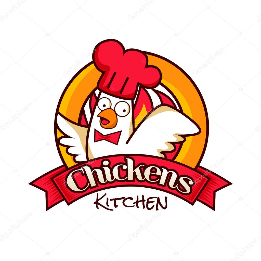 Chicken Kitchen Restaurant Logo Symbol