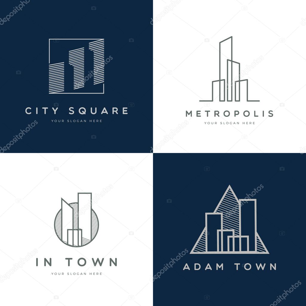 Abstract Property Logo Design Set