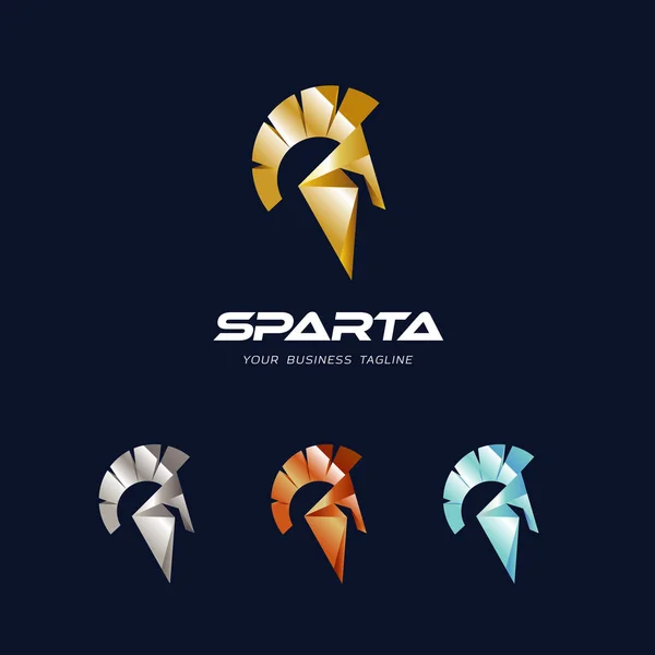 Modello di design del logo del casco Sparta — Vettoriale Stock