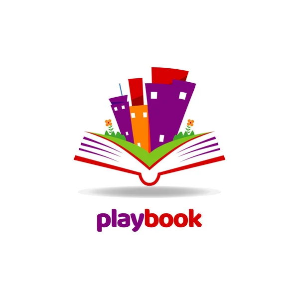 Playful Book otwórz szablon logo — Wektor stockowy