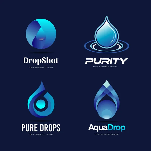 Collection Pure Blue Drop Logo — Image vectorielle