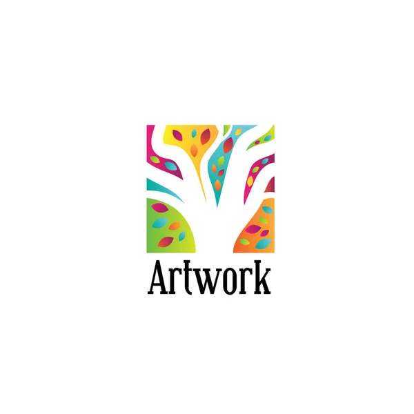 Cuadrado Arte Pintura Trabajo Logo Diseño — Archivo Imágenes Vectoriales