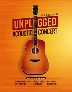 Unplugged Akustik Gitar Konser Afişi