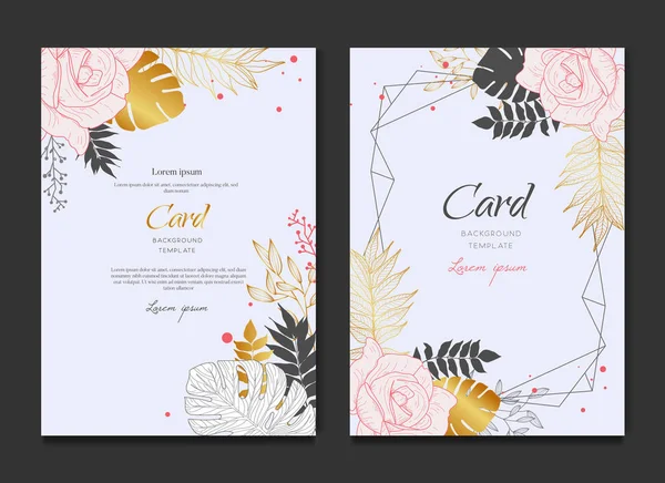 Modèle Invitation Carte Mariage Floral Rose Blanc — Image vectorielle