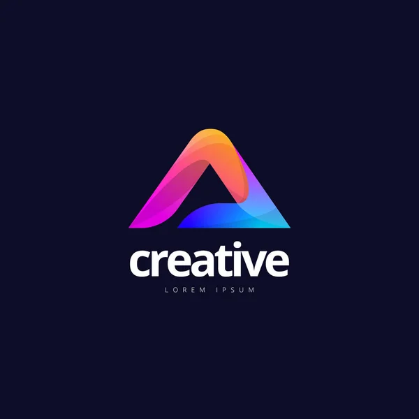 Lebendige trendige bunte kreative Brief ein Logo — Stockvektor