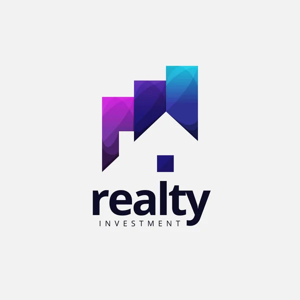 Realty House Design Logotipo Investimento — Vetor de Stock