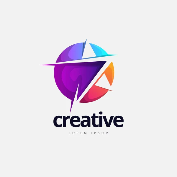 Vibrerende Creative Star Logo Design – stockvektor