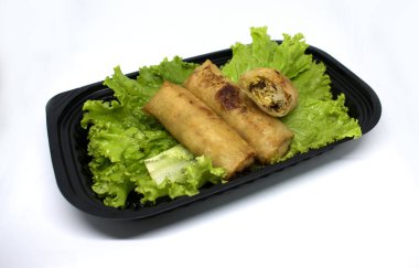 Beyaz arka plan bahar rulo