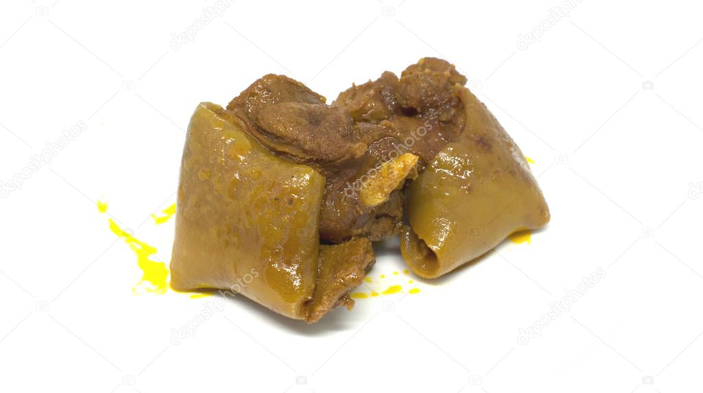 Curried Goat on white background