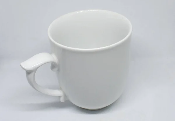 Xícara Chá Porcelana Branca Fundo — Fotografia de Stock