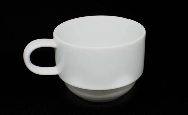 Taza Porcelana Blanca Fondo — Foto de Stock