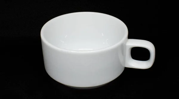 Xícara Chá Porcelana Branca Fundo — Fotografia de Stock