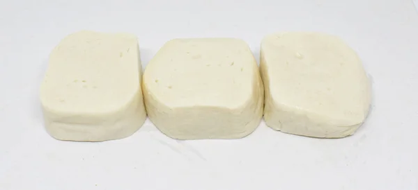 Žlutá Ocas Sumec Tofu Bílém Pozadí — Stock fotografie
