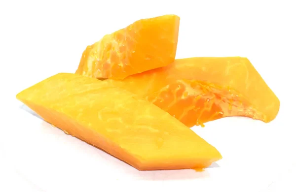 Papaya Slice White Background — Stock Photo, Image