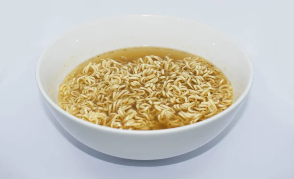 Instant Noodles Bowl White Background — Stock fotografie