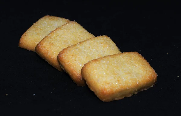 Biscuits Beurre Sucré Sur Fond — Photo