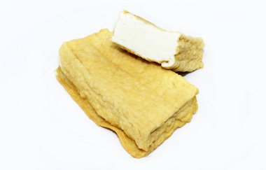 Arka plan - arka vejetaryen yemek üzerine sarı tofu