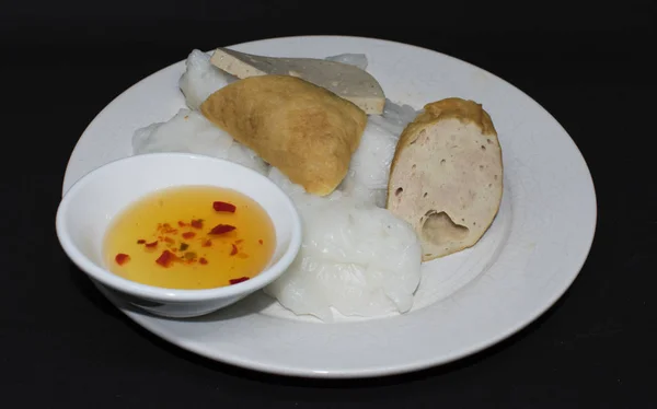 Приготовленные Пару Тонкие Рисовые Блины Вьетнамская Специальность — стоковое фото