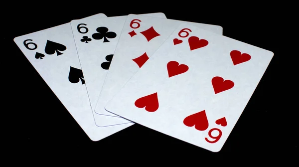 Playing Cards Black Background Game Tool — Stock Photo, Image