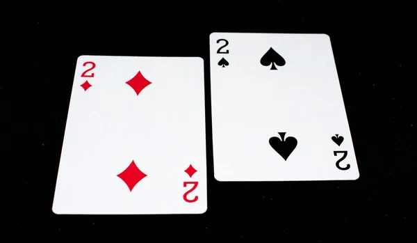 Playing Cards Black Background Game Tool — Stock Photo, Image