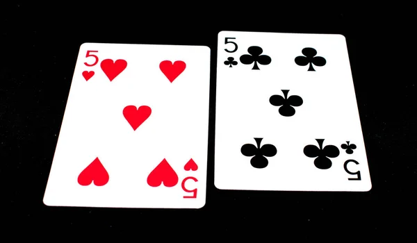 Jugar Las Cartas Sobre Fondo Negro Herramienta Juego — Foto de Stock