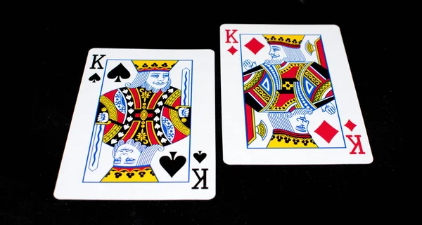 Παίζοντας Χαρτιά Μαύρο Φόντο Παιχνίδι Εργαλείο — Φωτογραφία Αρχείου