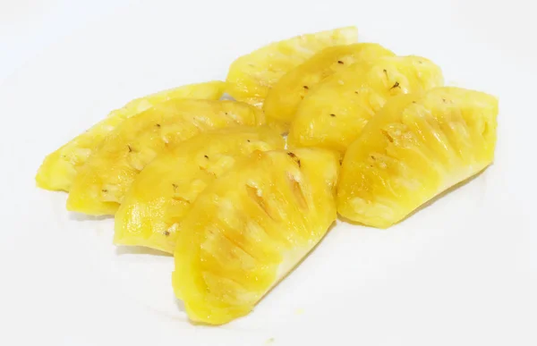 Gele Ananas Achtergrond Gezonde Voeding — Stockfoto